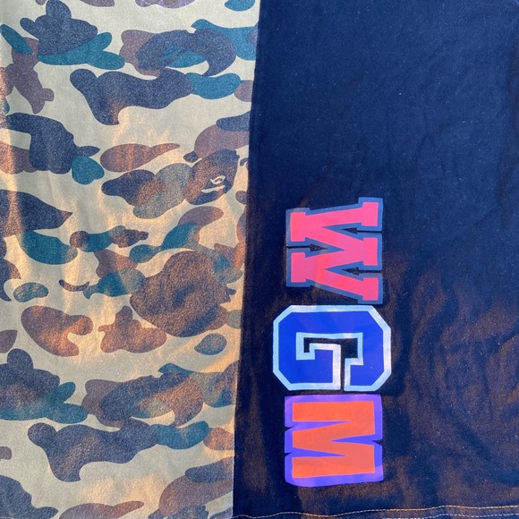 🦧 Bape A Bathing Ape© Camo Shark WGM t shirt SZ L Women’s! - Picture 6 of 6